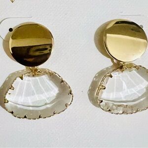 Anthropologie Gold and Clear Statement Earrings